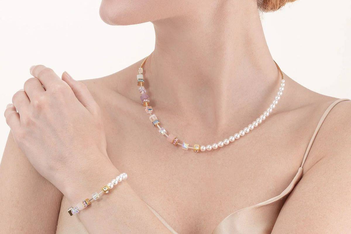 Bransoletka Coeur de Lion GeoCUBE® Precious Fusion Pearls Multicolour Pastel