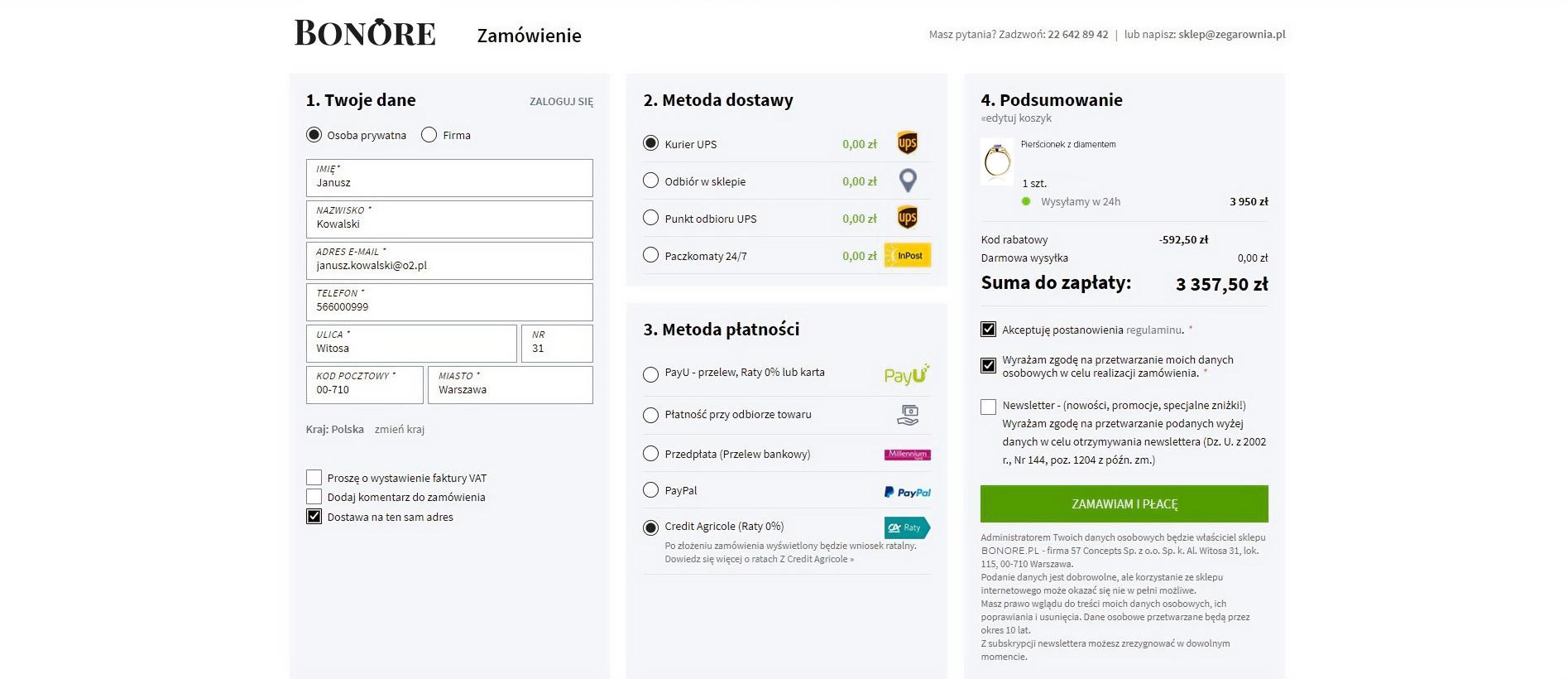 Raty Credit Agricole Zegarownia