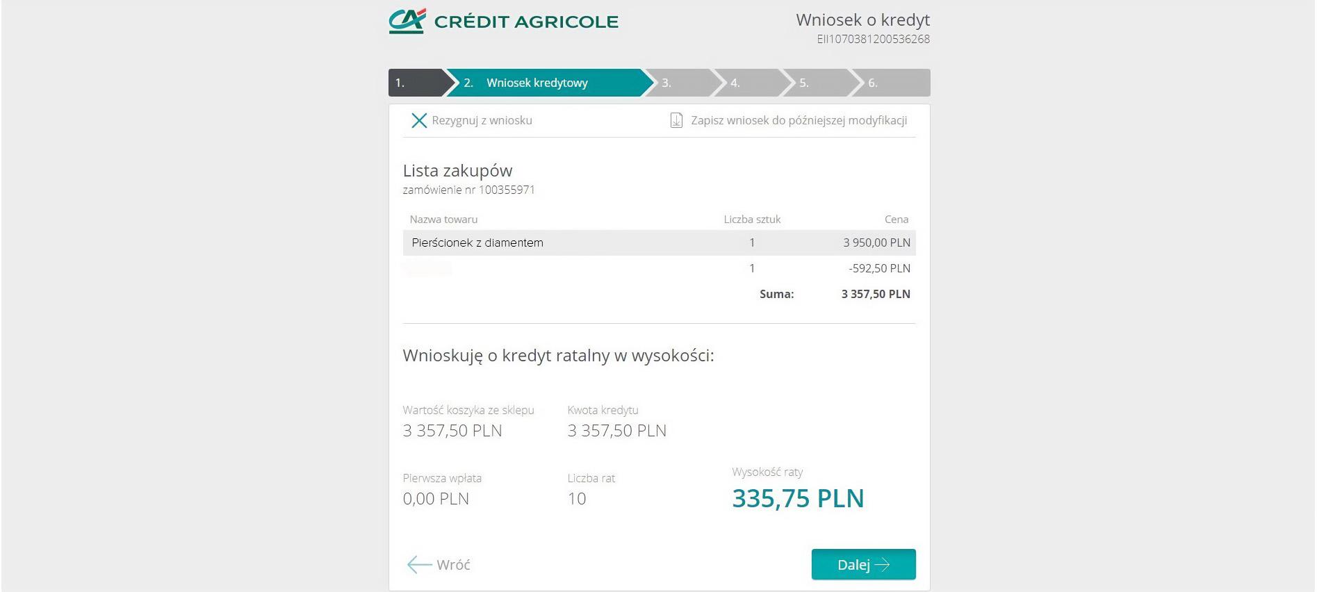 raty Bonore Credit Agricole