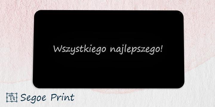 Grawerowanie na tabliczce Segoe Print